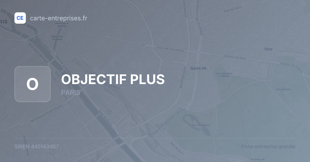 OBJECTIF PLUS — 445143407 — fiche entreprise