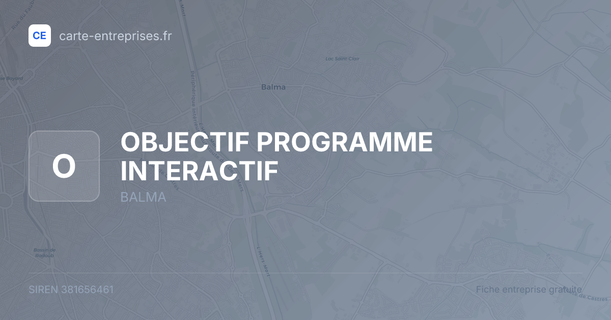 OBJECTIF PROGRAMME INTERACTIF — 381656461 — fiche entreprise