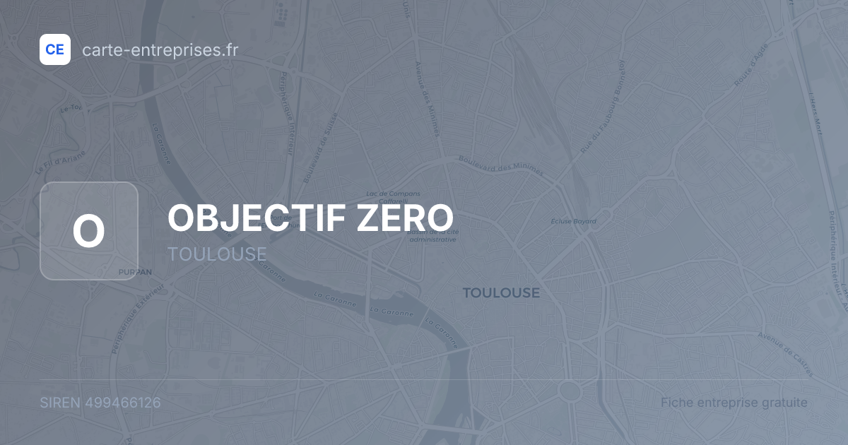 OBJECTIF ZERO — 499466126 — fiche entreprise