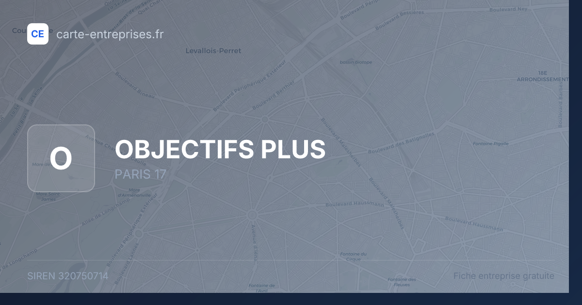 OBJECTIFS PLUS — 320750714 — fiche entreprise