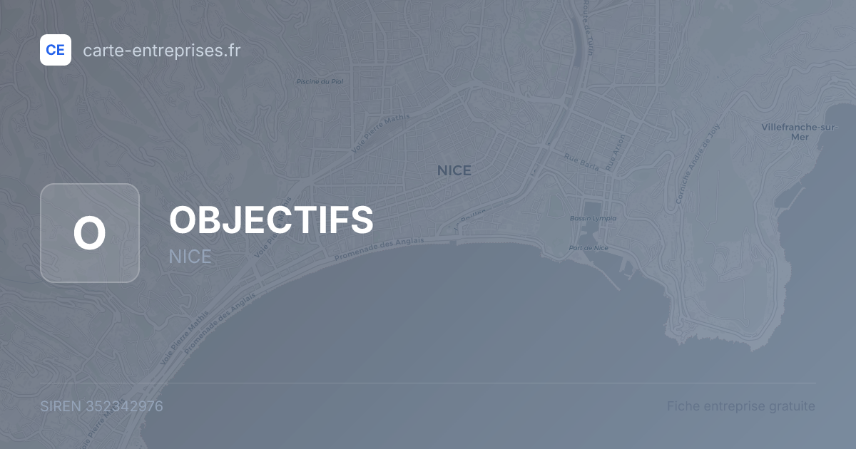 OBJECTIFS — 352342976 — fiche entreprise