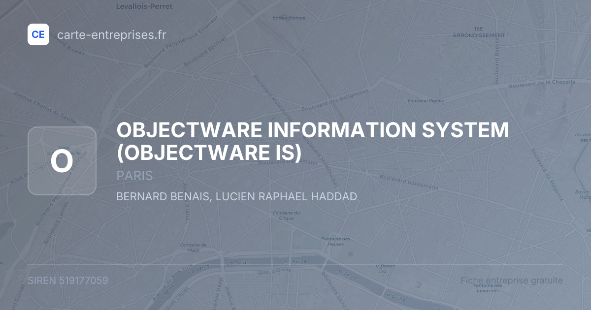 OBJECTWARE INFORMATION SYSTEM (OBJECTWARE IS) — 519177059 — fiche entreprise