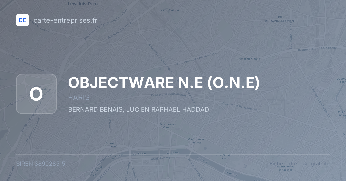 OBJECTWARE N.E (O.N.E) — 389028515 — fiche entreprise