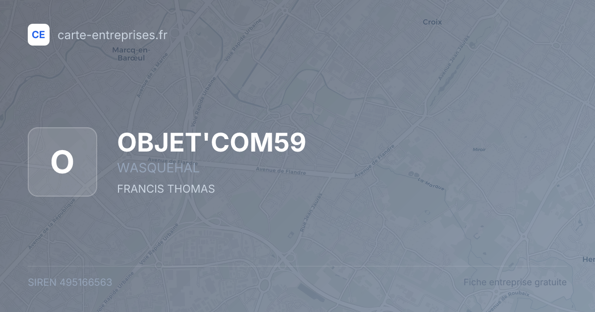 OBJET'COM59 — 495166563 — fiche entreprise