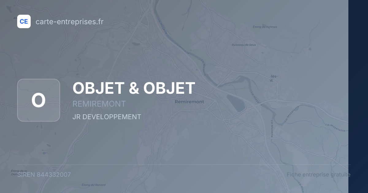OBJET & OBJET — 844332007 — fiche entreprise