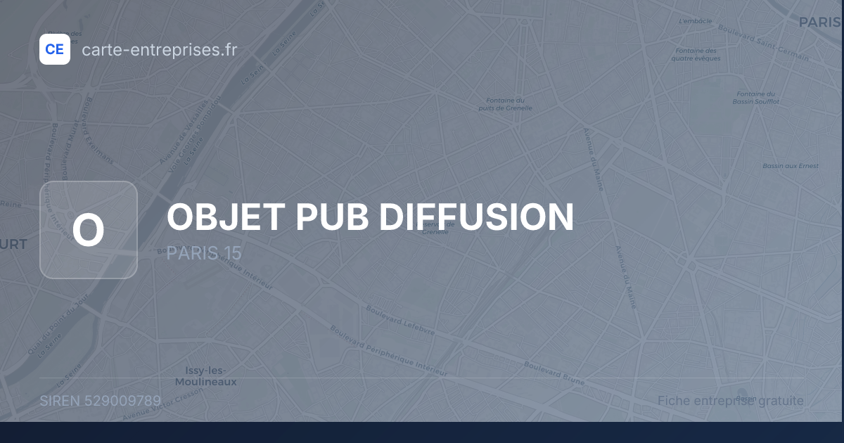 OBJET PUB DIFFUSION — 529009789 — fiche entreprise
