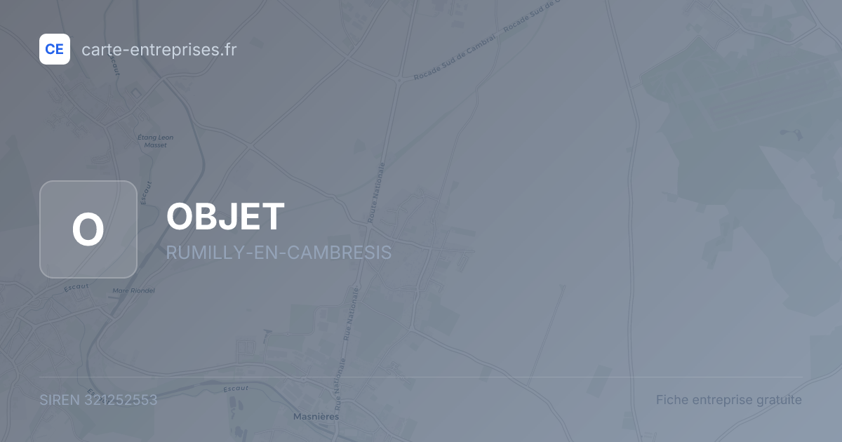 OBJET — 321252553 — fiche entreprise