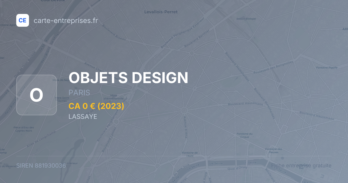 OBJETS DESIGN — 881930036 — fiche entreprise