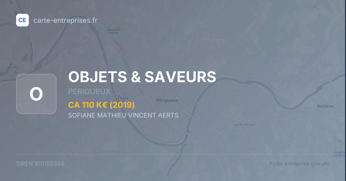 OBJETS & SAVEURS — 810159384 — fiche entreprise