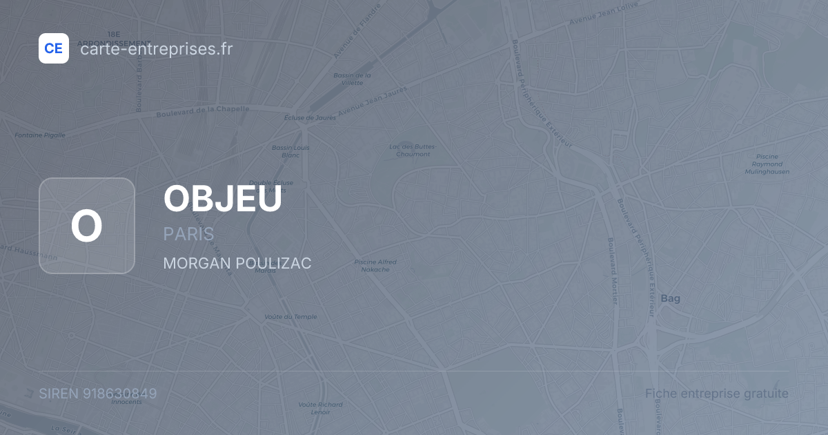 OBJEU — 918630849 — fiche entreprise