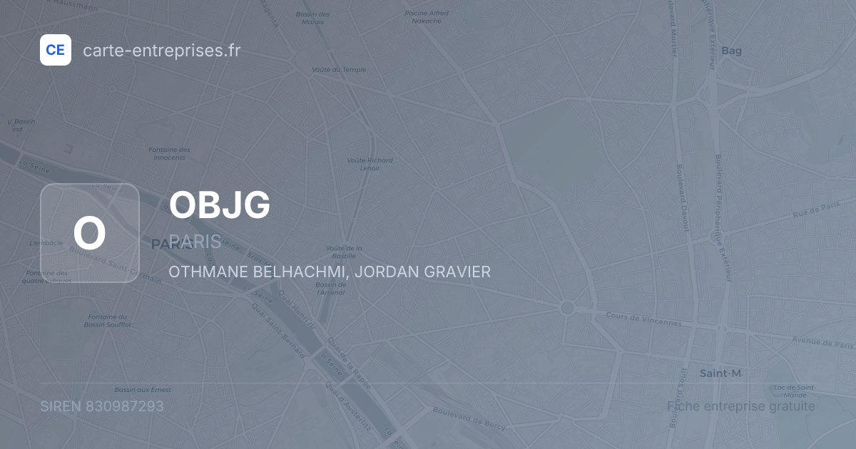 OBJG — 830987293 — fiche entreprise