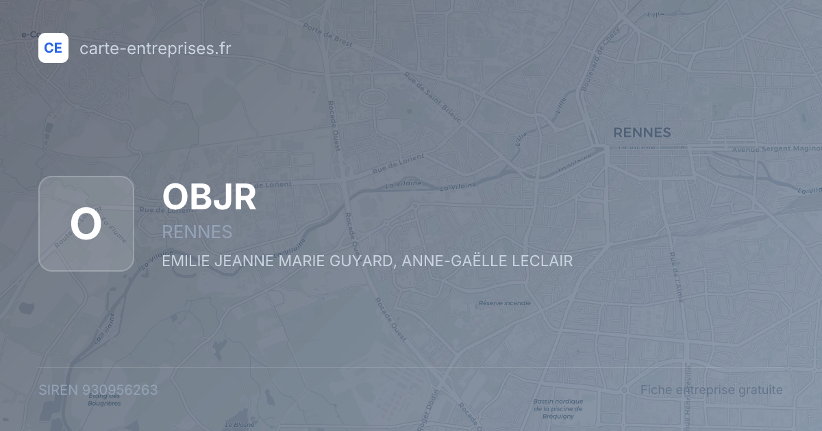 OBJR — 930956263 — fiche entreprise