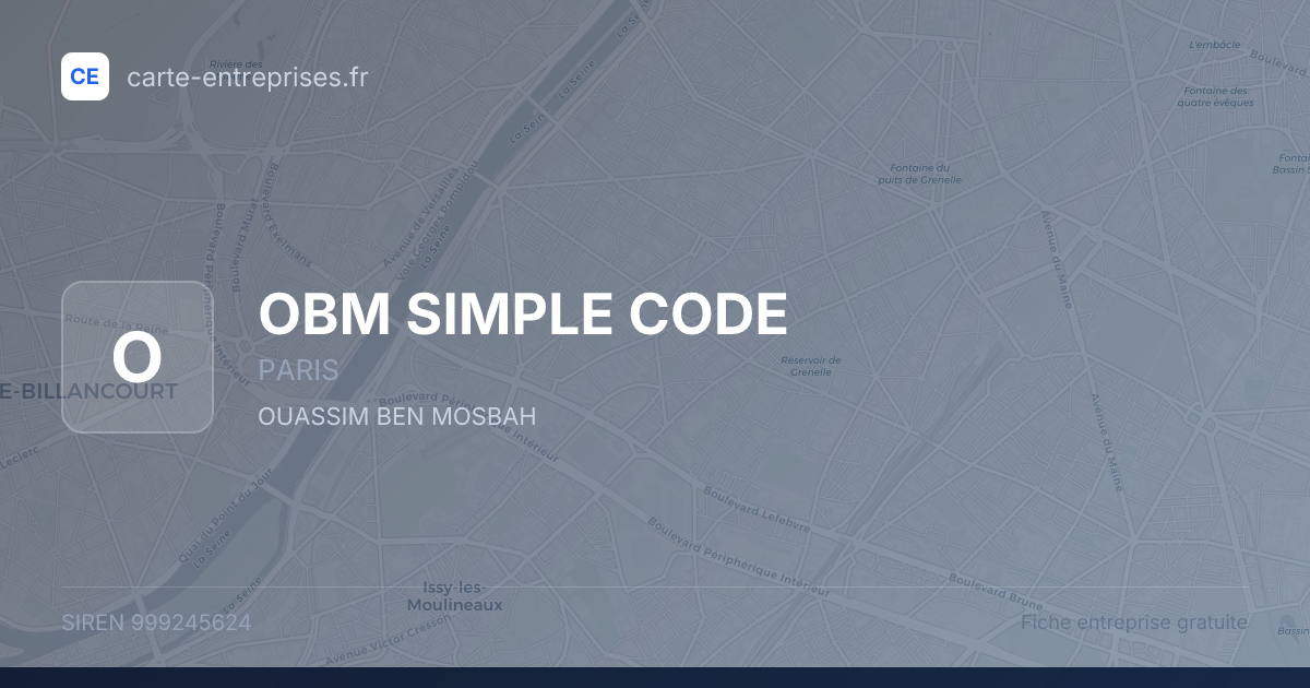 OBM SIMPLE CODE — 999245624 — fiche entreprise