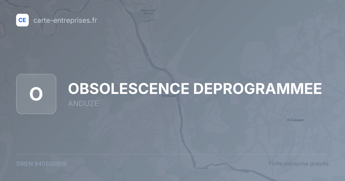 OBSOLESCENCE DEPROGRAMMEE — 940650906 — fiche entreprise