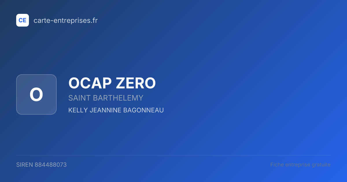 OCAP ZERO — 884488073 — fiche entreprise