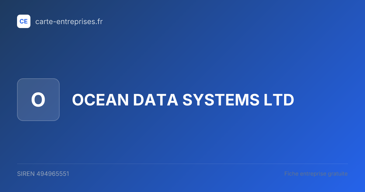 OCEAN DATA SYSTEMS LTD — 494965551 — fiche entreprise