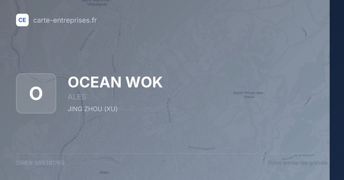 OCEAN WOK — 989381769 — fiche entreprise