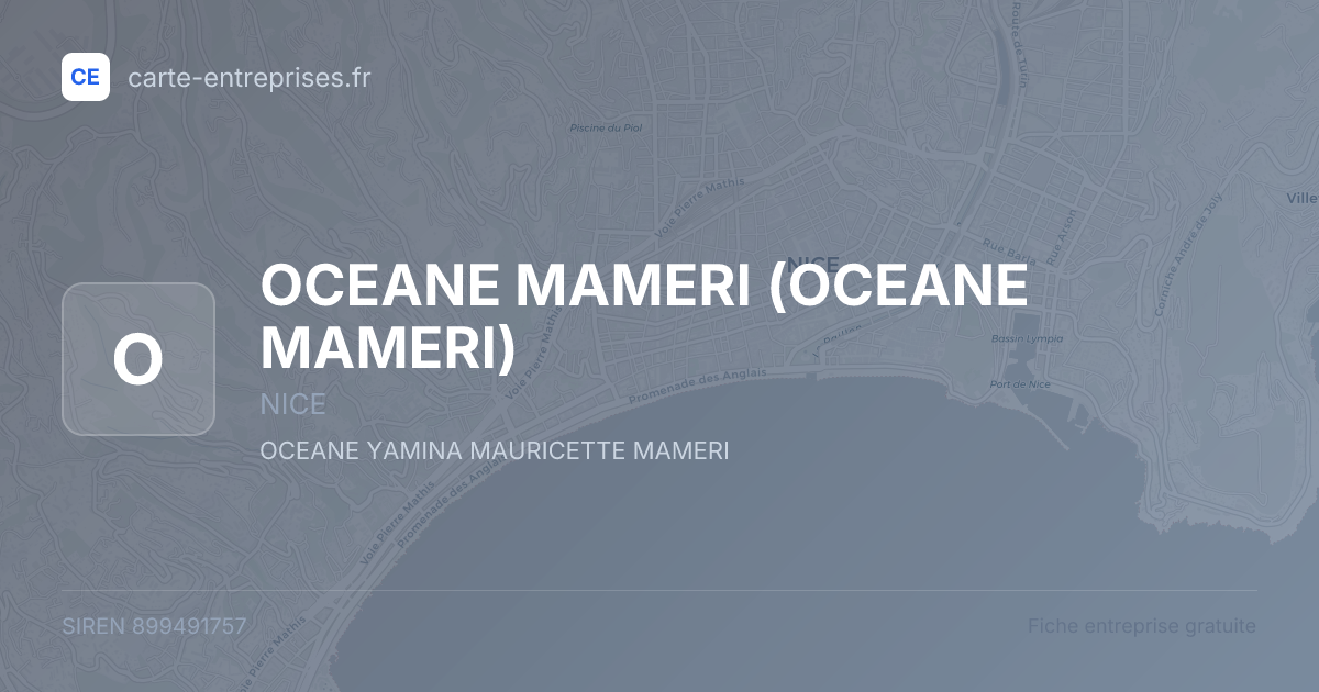OCEANE MAMERI — 899491757 — fiche entreprise