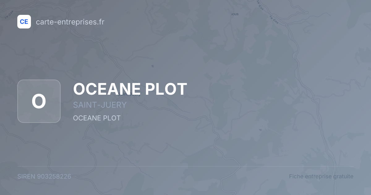 OCEANE PLOT — 903258226 — fiche entreprise