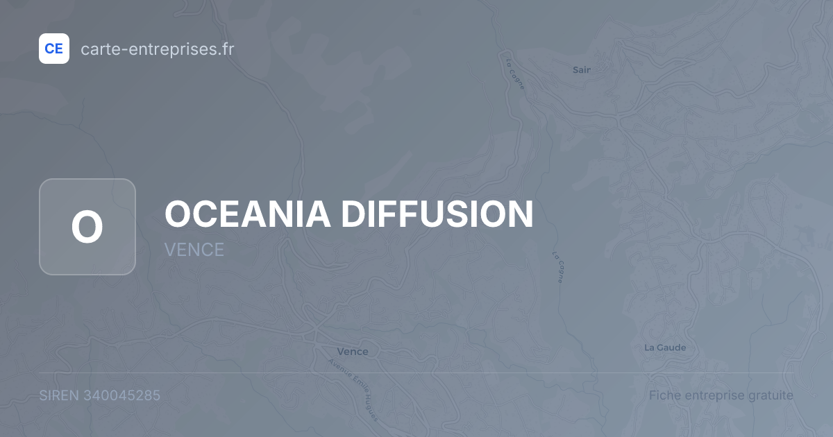 OCEANIA DIFFUSION — 340045285 — fiche entreprise