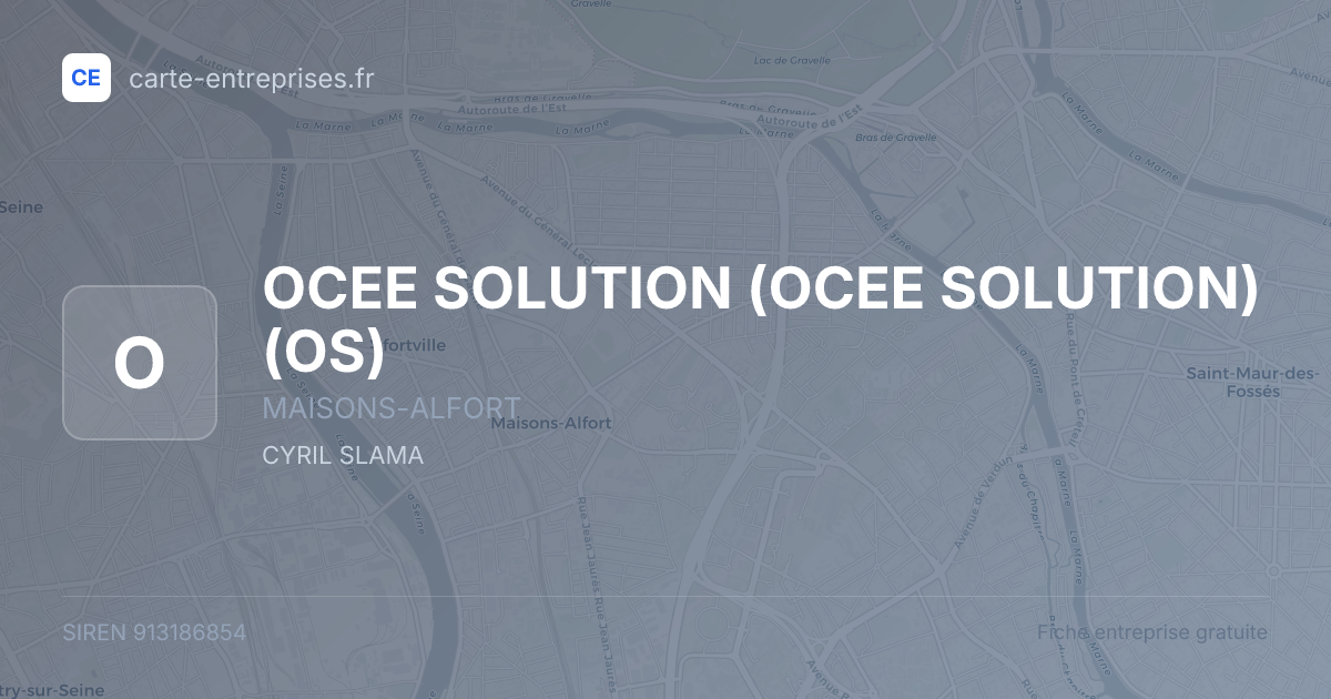 OCEE SOLUTION (OCEE SOLUTION) (OS) — 913186854 — fiche entreprise