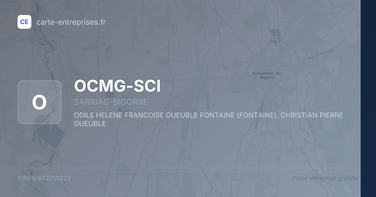 OCMG-SCI — 842710022 — fiche entreprise