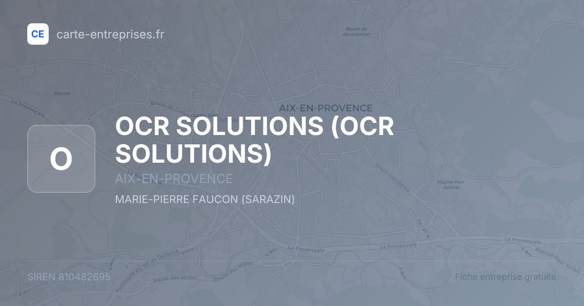 OCR SOLUTIONS — 810482695 — fiche entreprise