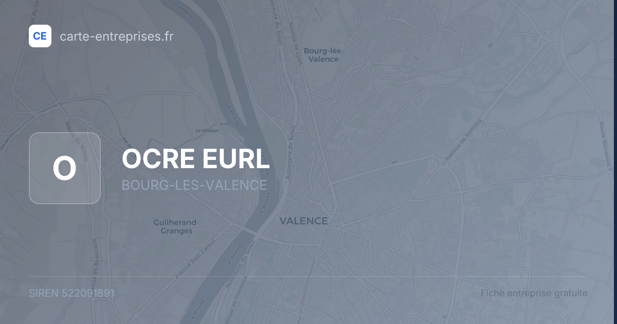 OCRE EURL — 522091891 — fiche entreprise