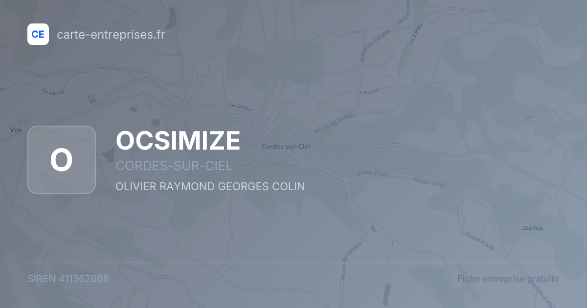 OCSIMIZE — 411362668 — fiche entreprise