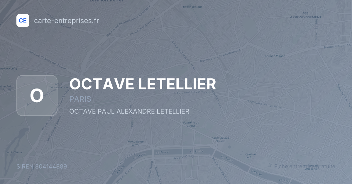 OCTAVE LETELLIER — 804144889 — fiche entreprise
