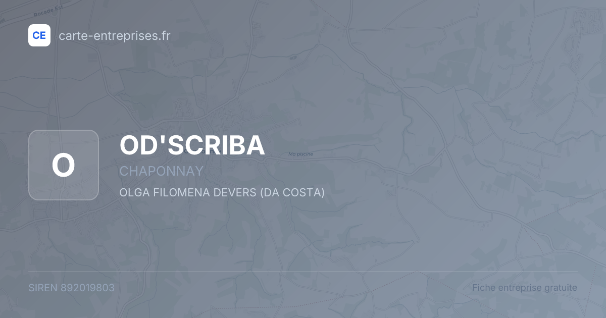 OD'SCRIBA — 892019803 — fiche entreprise