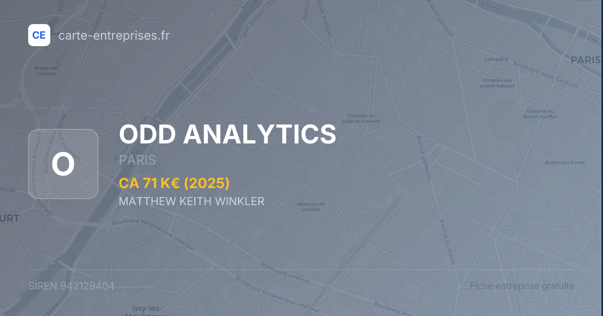 ODD ANALYTICS — 942129404 — fiche entreprise