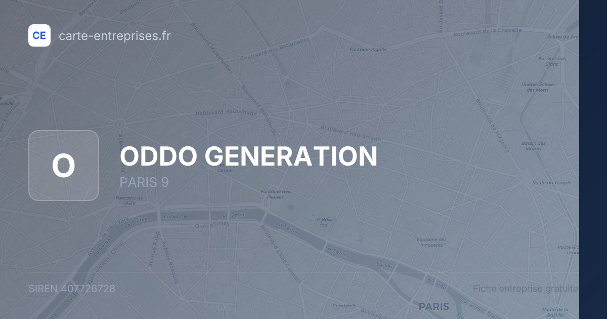 ODDO GENERATION — 407726728 — fiche entreprise