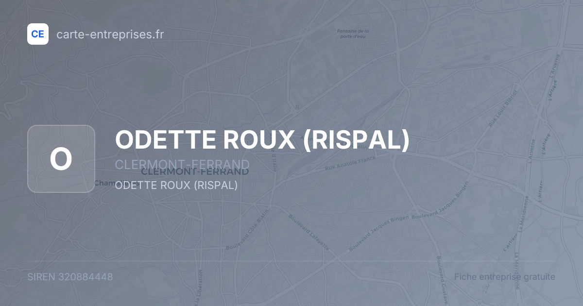 ODETTE ROUX (RISPAL) — 320884448 — fiche entreprise