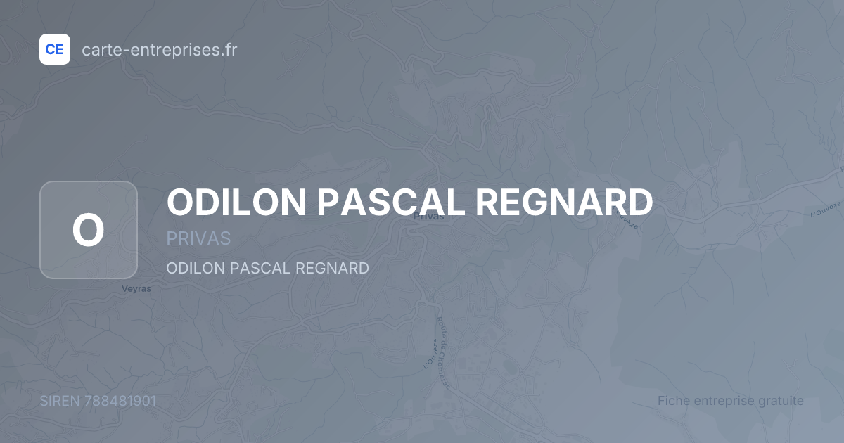 ODILON PASCAL REGNARD — 788481901 — fiche entreprise