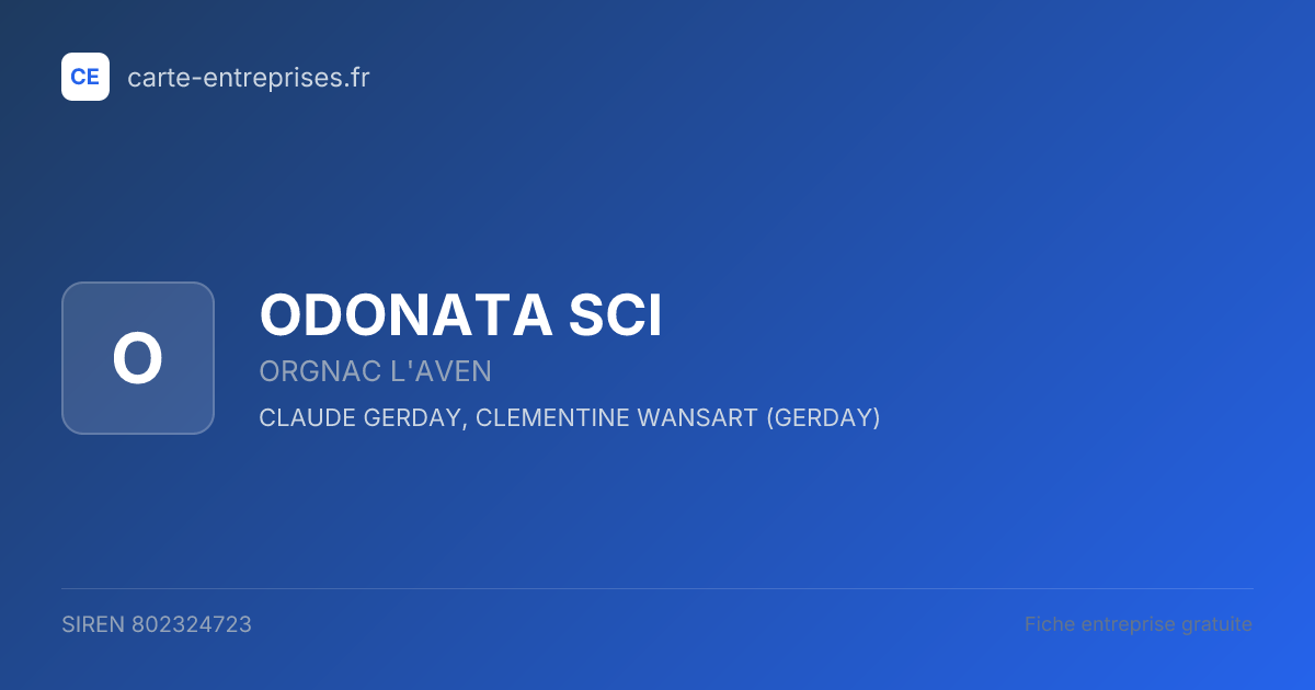 ODONATA SCI — 802324723 — fiche entreprise