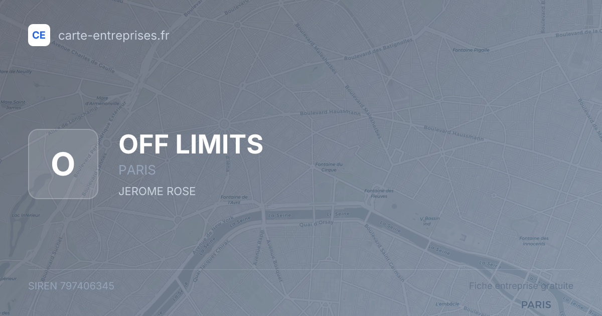 OFF LIMITS — 797406345 — fiche entreprise