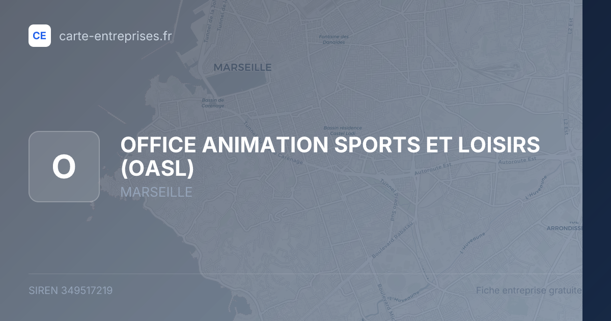 OFFICE ANIMATION SPORTS ET LOISIRS (OASL) — 349517219 — fiche entreprise