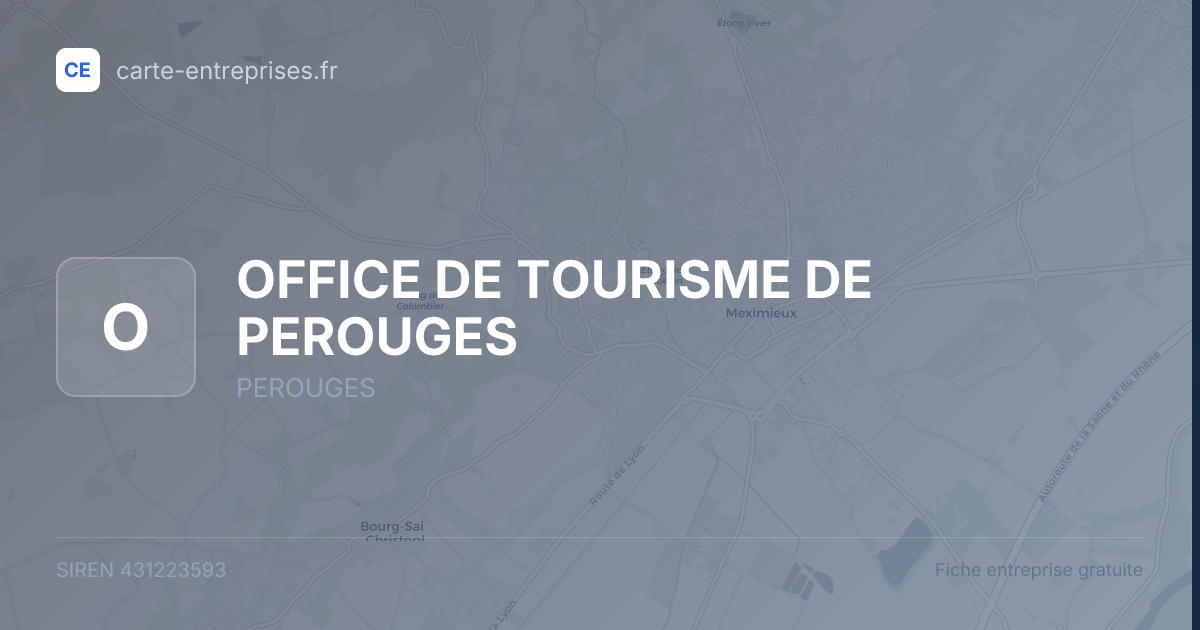 OFFICE DE TOURISME DE PEROUGES — 431223593 — fiche entreprise