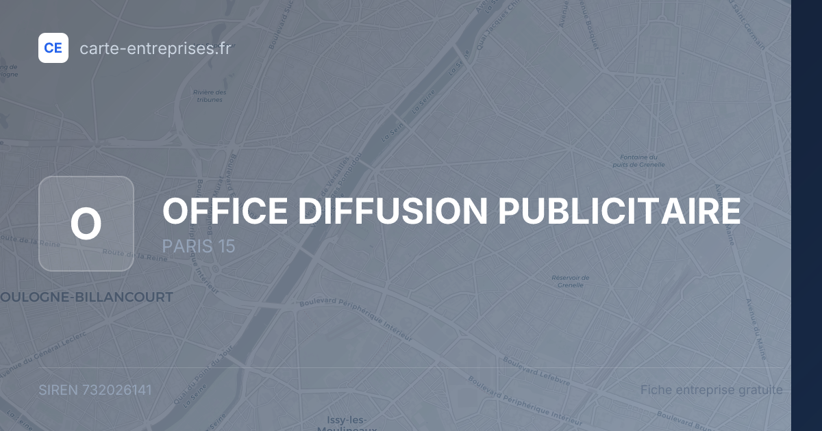 OFFICE DIFFUSION PUBLICITAIRE — 732026141 — fiche entreprise