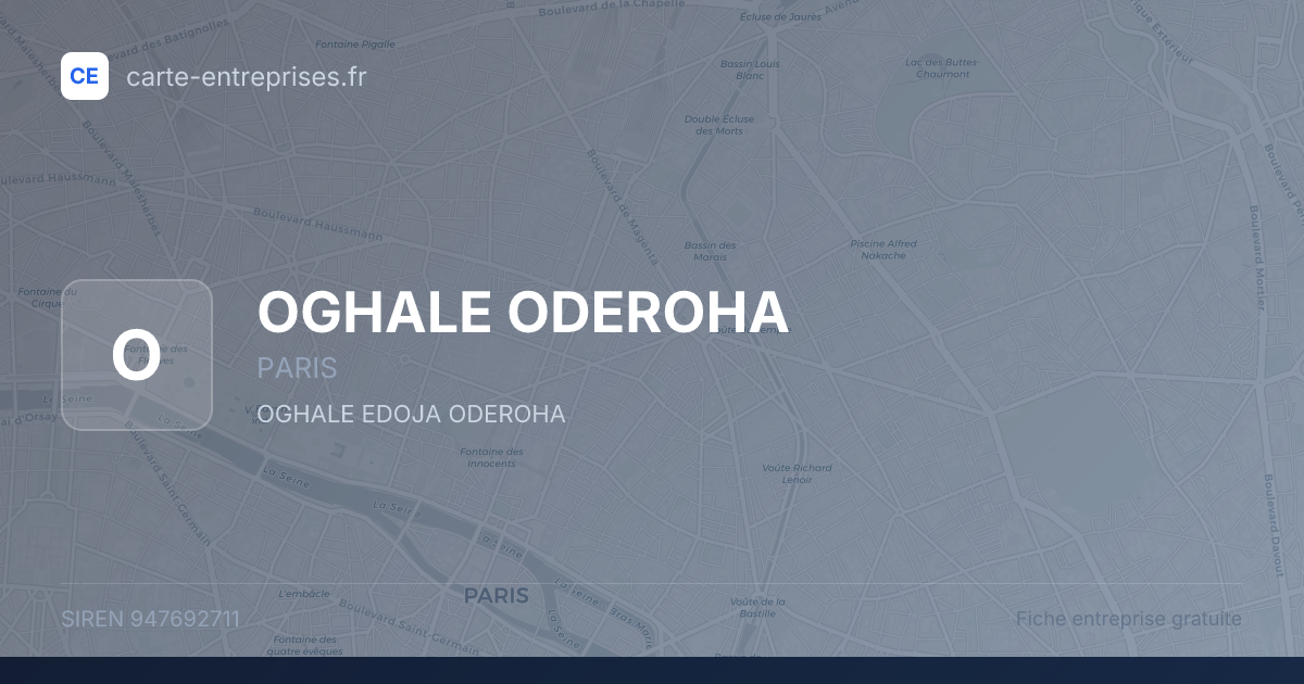 OGHALE ODEROHA — 947692711 — fiche entreprise