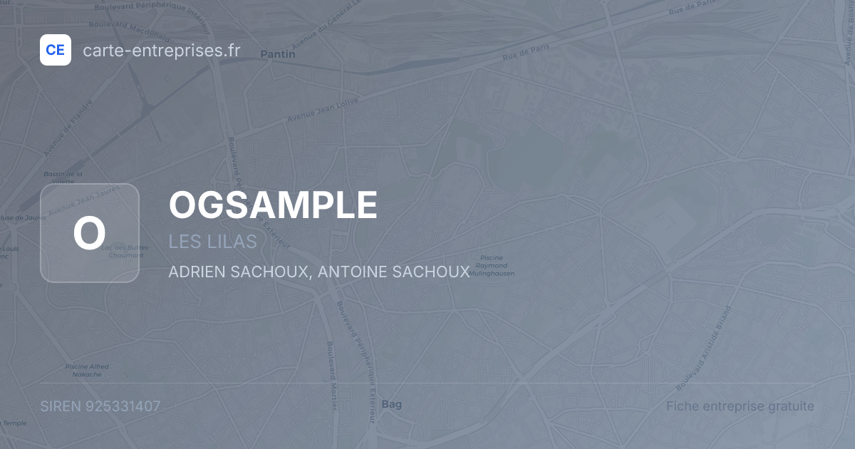 OGSAMPLE — 925331407 — fiche entreprise