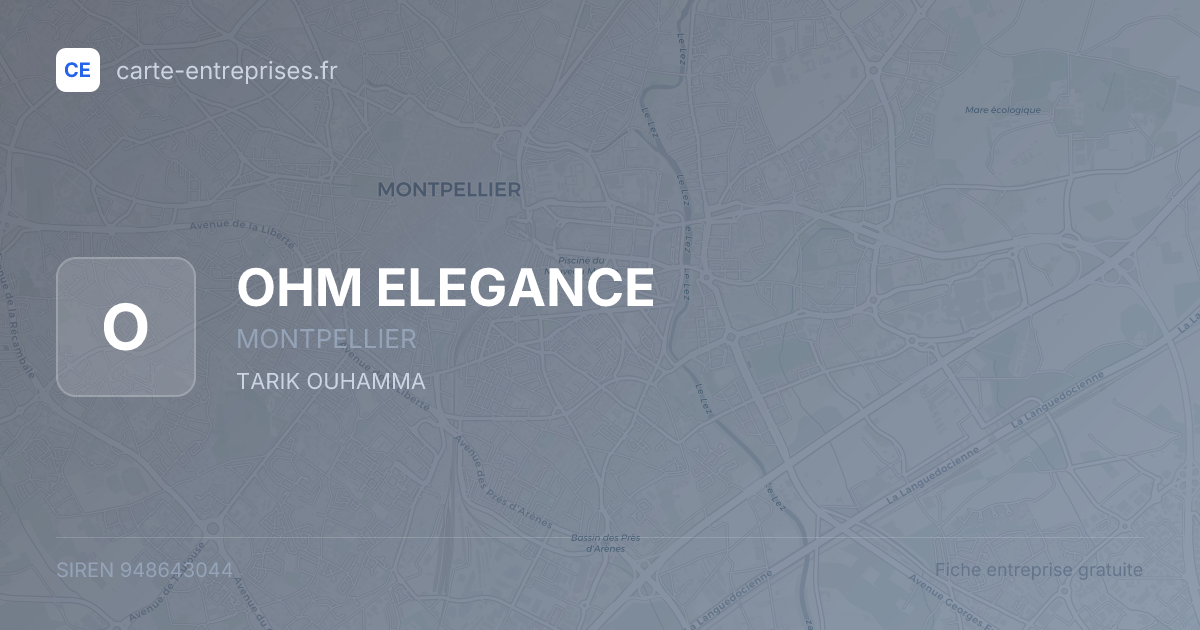 OHM ELEGANCE — 948643044 — fiche entreprise