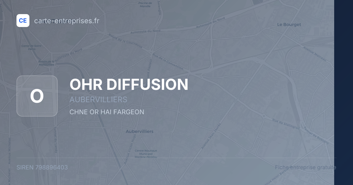 OHR DIFFUSION — 798896403 — fiche entreprise