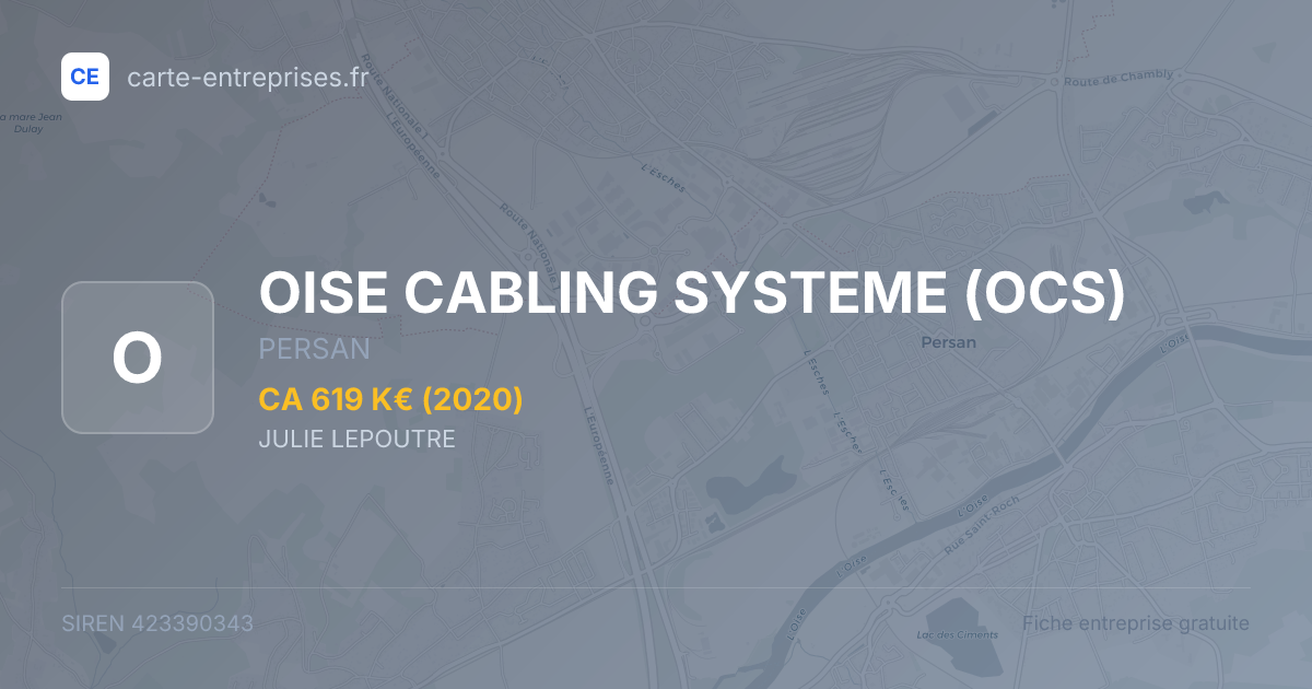 OISE CABLING SYSTEME (OCS) — 423390343 — fiche entreprise