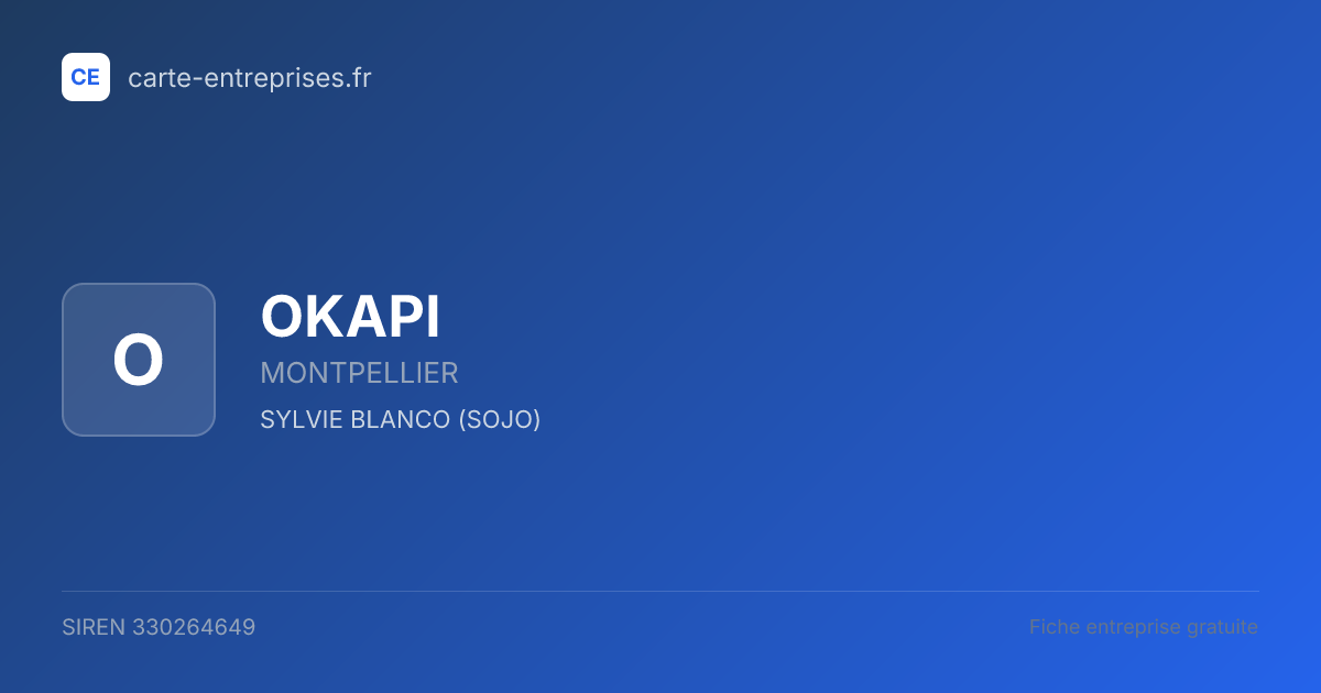 OKAPI — 330264649 — fiche entreprise