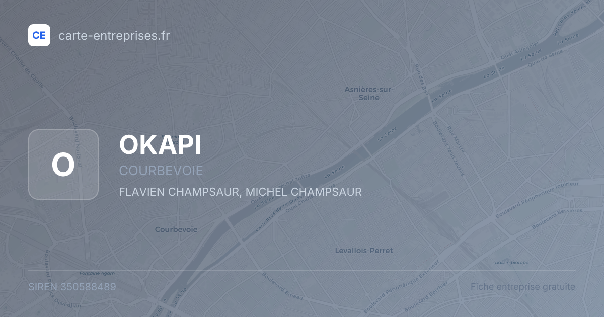 OKAPI — 350588489 — fiche entreprise
