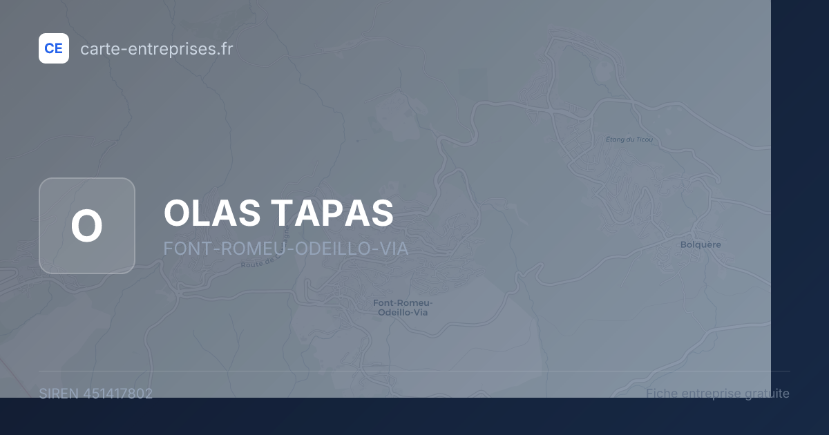 OLAS TAPAS — 451417802 — fiche entreprise