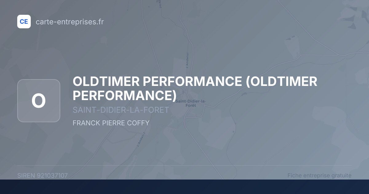 OLDTIMER PERFORMANCE — 921037107 — fiche entreprise