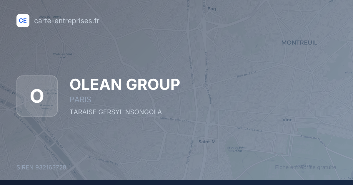 OLEAN GROUP — 932163728 — fiche entreprise